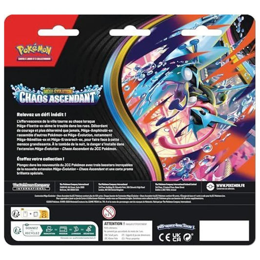Dos du tripack Reptincel Pokémon TCG Méga-Évolution Chaos Ascendant – descriptif contenu et informations légales