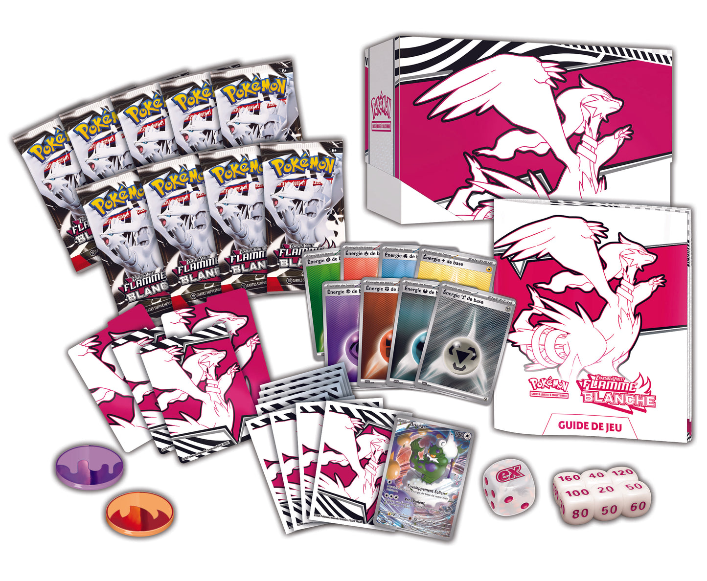 Coffret Dresseur d'Élite Pokémon Écarlate et Violet Flamme Blanche - Vue d'ensemble
