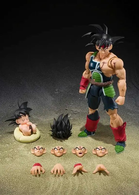 Figurine Bardock S.H.Figuarts Dragon Ball Z avec accessoires mains interchangeables et effets spéciaux