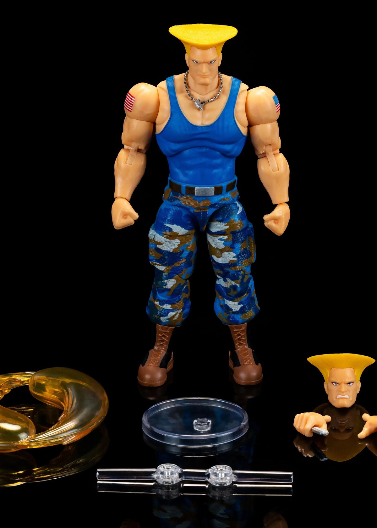 Figurine articulée Guile Street Fighter 2 variant Player 2 avec accessoires interchangeables