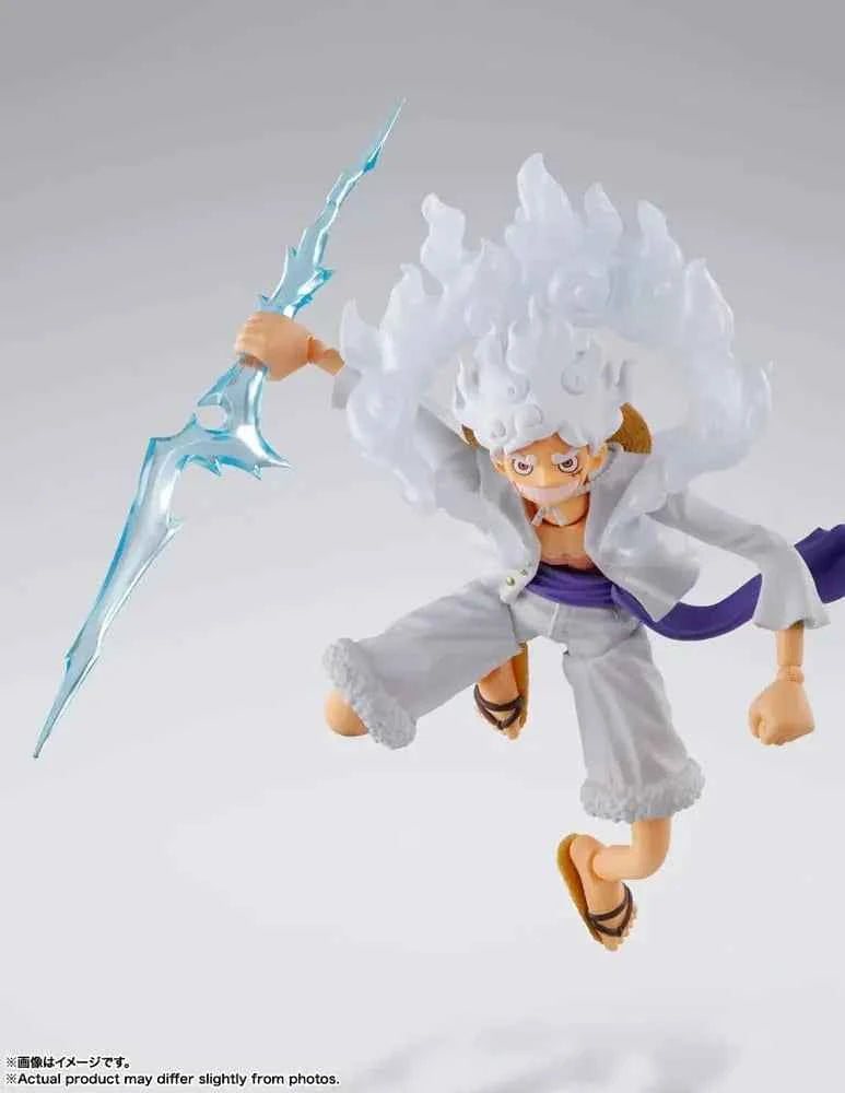 Figurine Luffy Gear 5 S.H.Figuarts Bandai Tamashii Nations - vue de profil One Piece