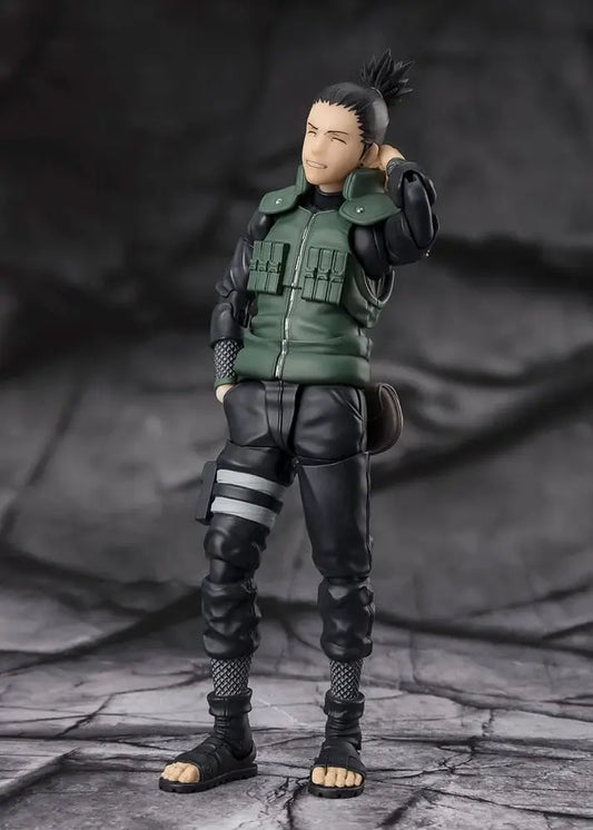 Figurine Shikamaru Nara Brilliant Strategist S.H.Figuarts Bandai - vue ensemble pose tactique Naruto Shippuden