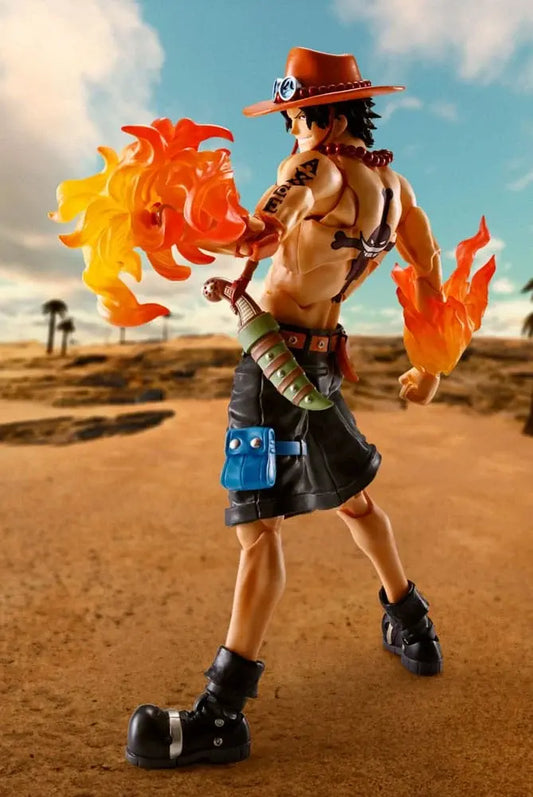 Figurine Portgas D. Ace Fire Fist S.H.Figuarts Bandai - vue arrière tatouage Flammes One Piece