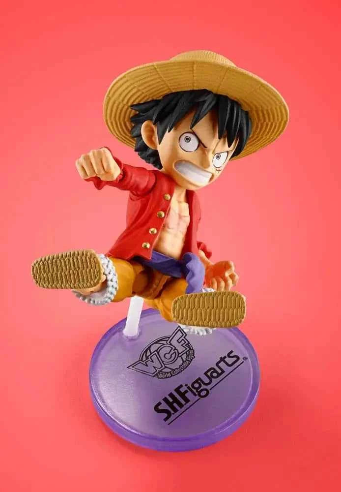Figurine Luffy World Collectable Figure S.H.Figuarts Bandai - vue trois-quarts pose combat One Piece