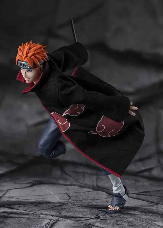 Figurine Pain Tendo Six Path Rinnegan S.H.Figuarts Bandai - vue profil cape Akatsuki Naruto Shippuden