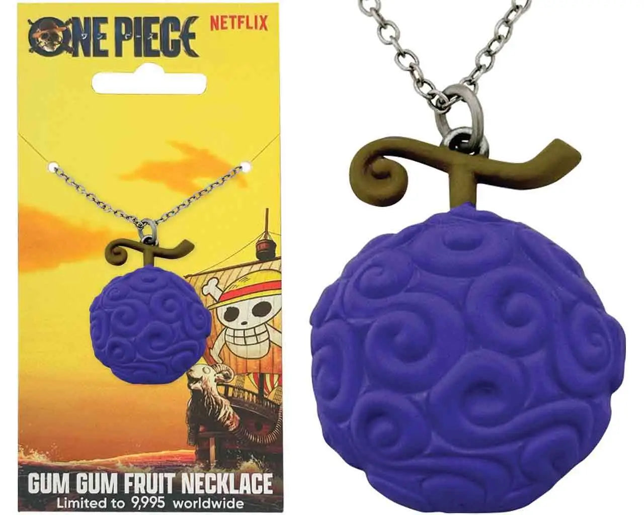 ONE PIECE - Collier Fruit du Démon Gum Gum édition limitée numérotée - pendentif peint à la main 45x27mm