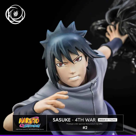 Figurine Tsume Sasuke Uchiwa Ikigai vue de profil 4th War résine 1/6 détails