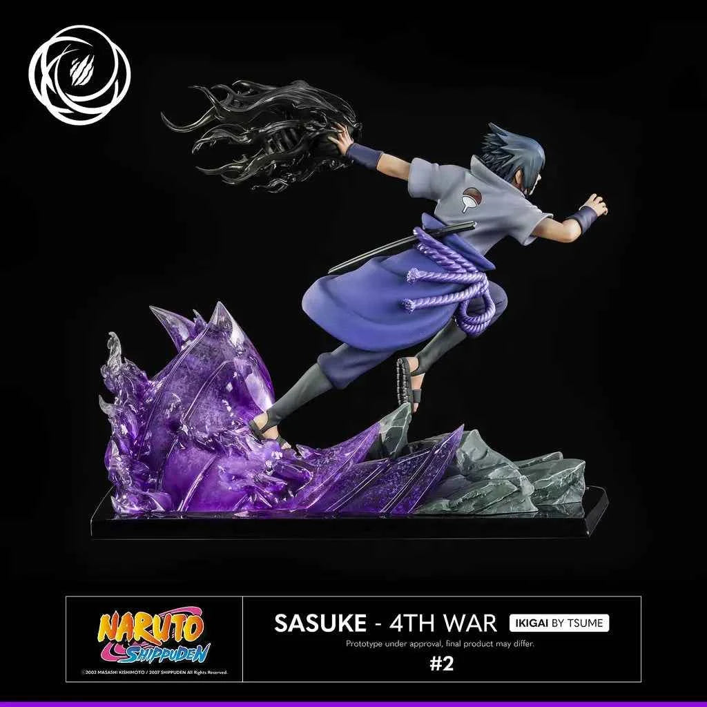 Figurine Tsume Sasuke Uchiwa Ikigai détails costume 4th War résine premium 1/6