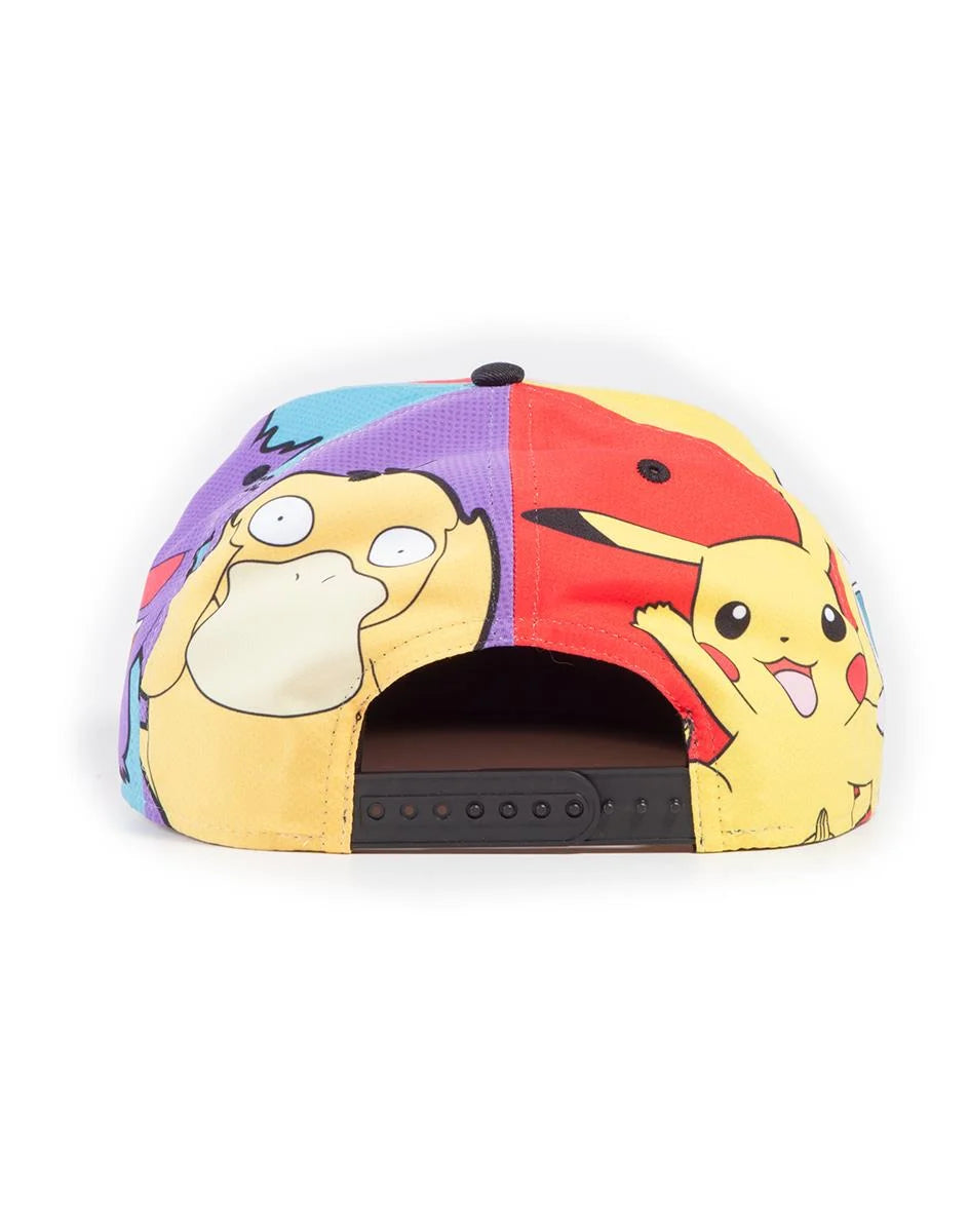 Casquette Pokemon Multi Pop Art snapback multicolore vue de arrière