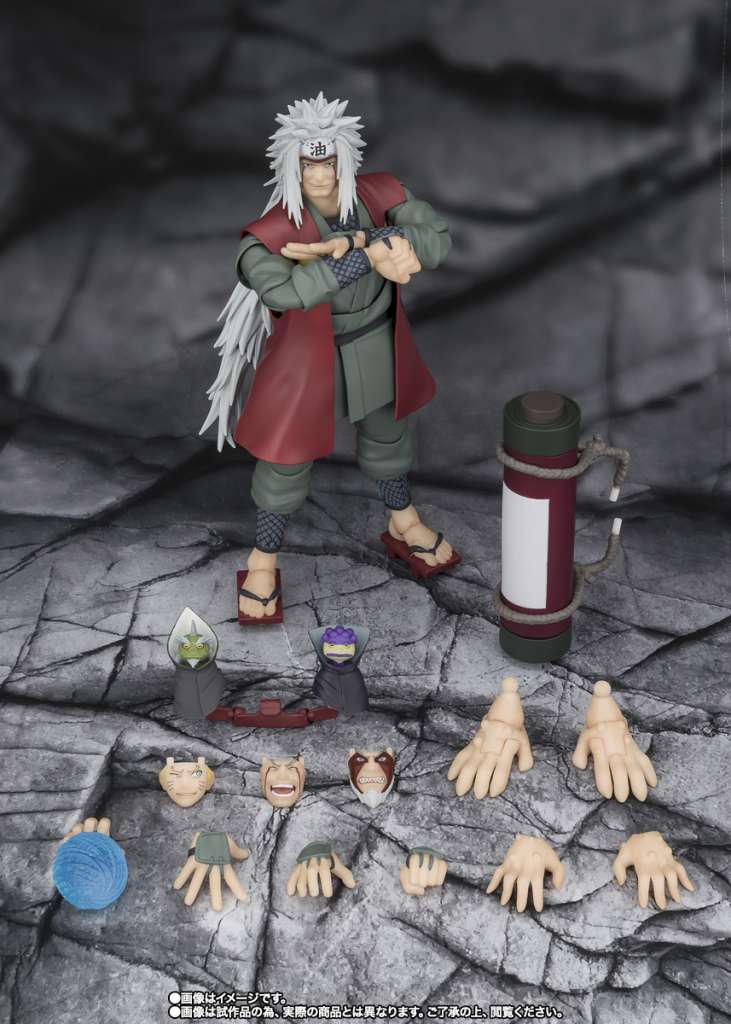 Figurine S.H.Figuarts Jiraiya Naruto en mode Sage Héroïque - vue d'ensemble