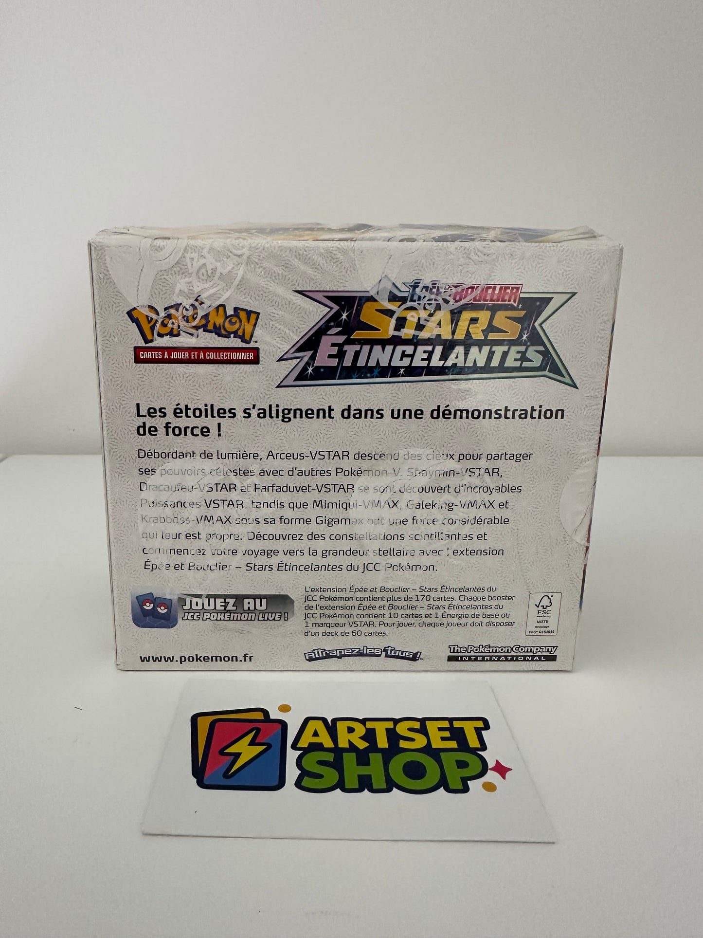 Display Pokémon Stars Étincelantes EB9 - Vue arrière avec détails du contenu