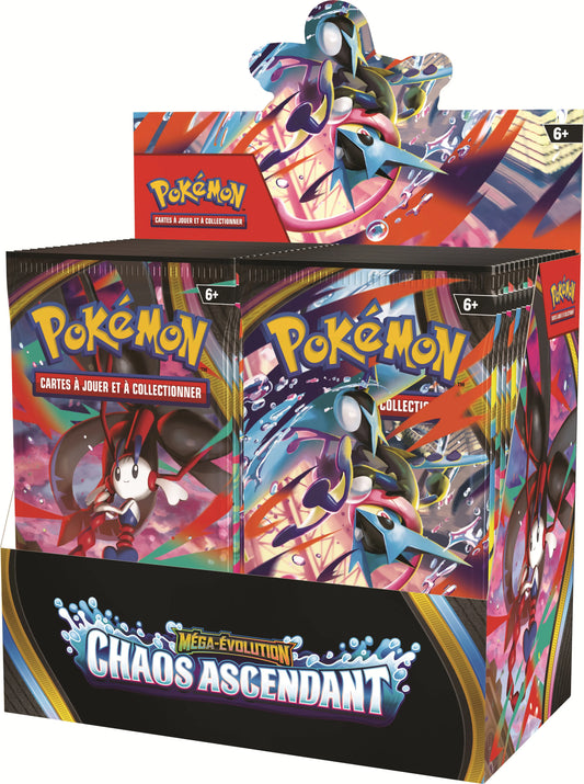 Display 36 boosters droite Display 36 Boosters Pokémon ME04 Méga-Évolution Chaos Ascendant VF – vue droite