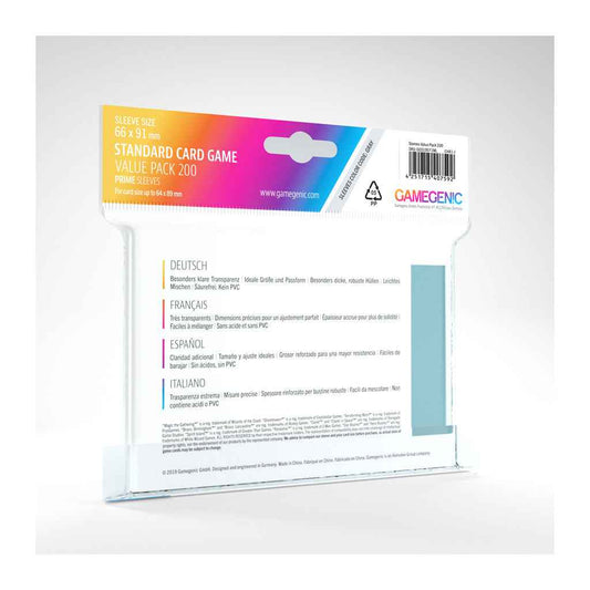 Prime Sleeves - Sachet de 200 protèges-cartes transparents standard - 66 x 91 mm