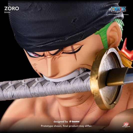 Figurine Tsume Roronoa Zoro Bijutsu vue détaillée visage expression déterminée ONE PIECE 1/4