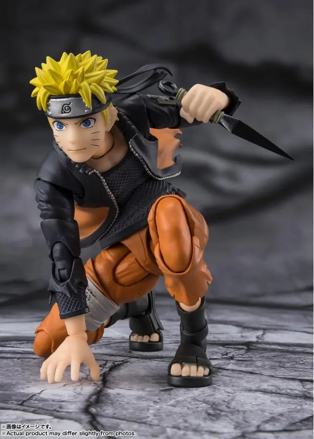 Figurine Naruto Uzumaki S.H.Figuarts - pose dynamique avec kunai en main