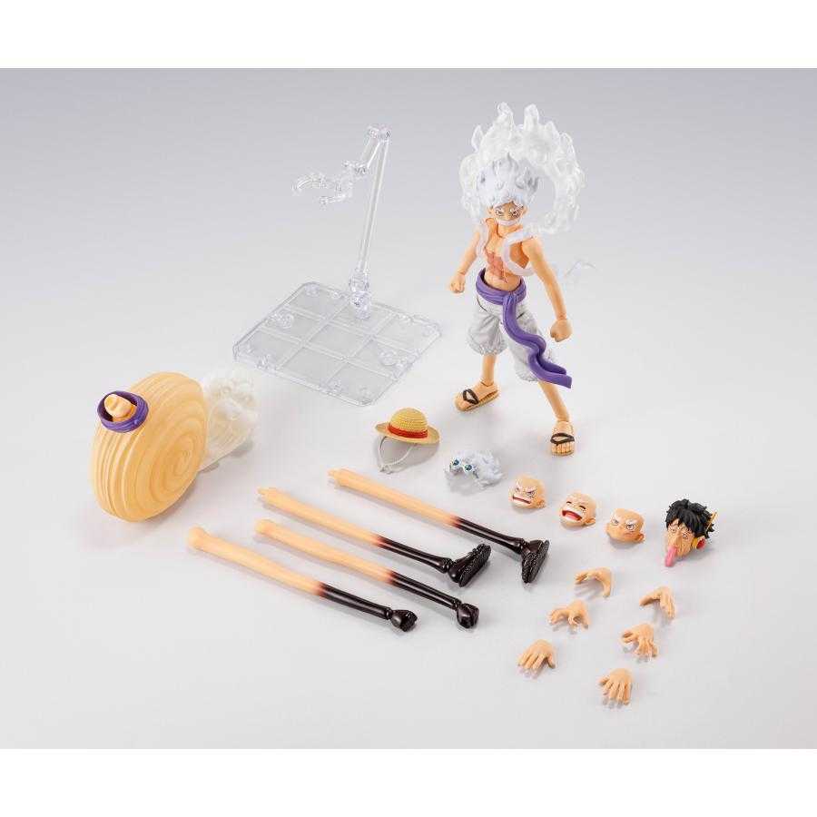 Figurine S.H.Figuarts Monkey D. Luffy Gear 5 - Présentation complète avec emballage et accessoires Future Island Egghead