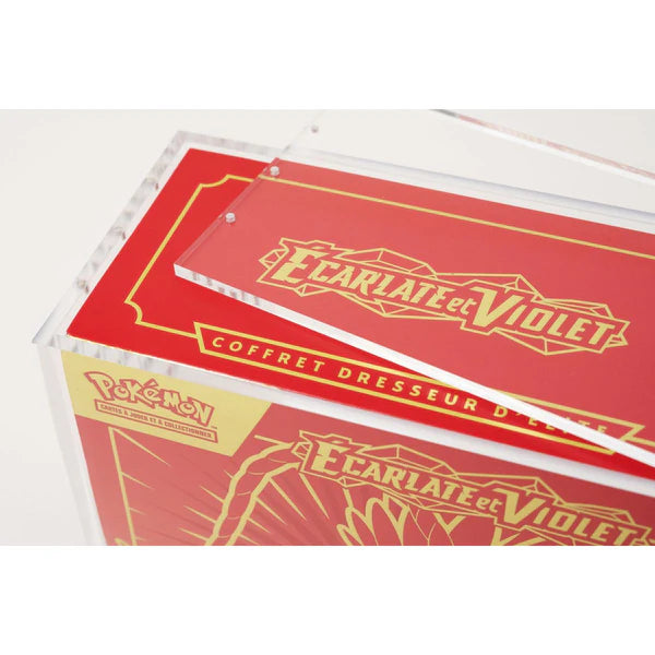 Détail système magnétique - Boîte protection acrylique Pokemon ETB ouverture facile