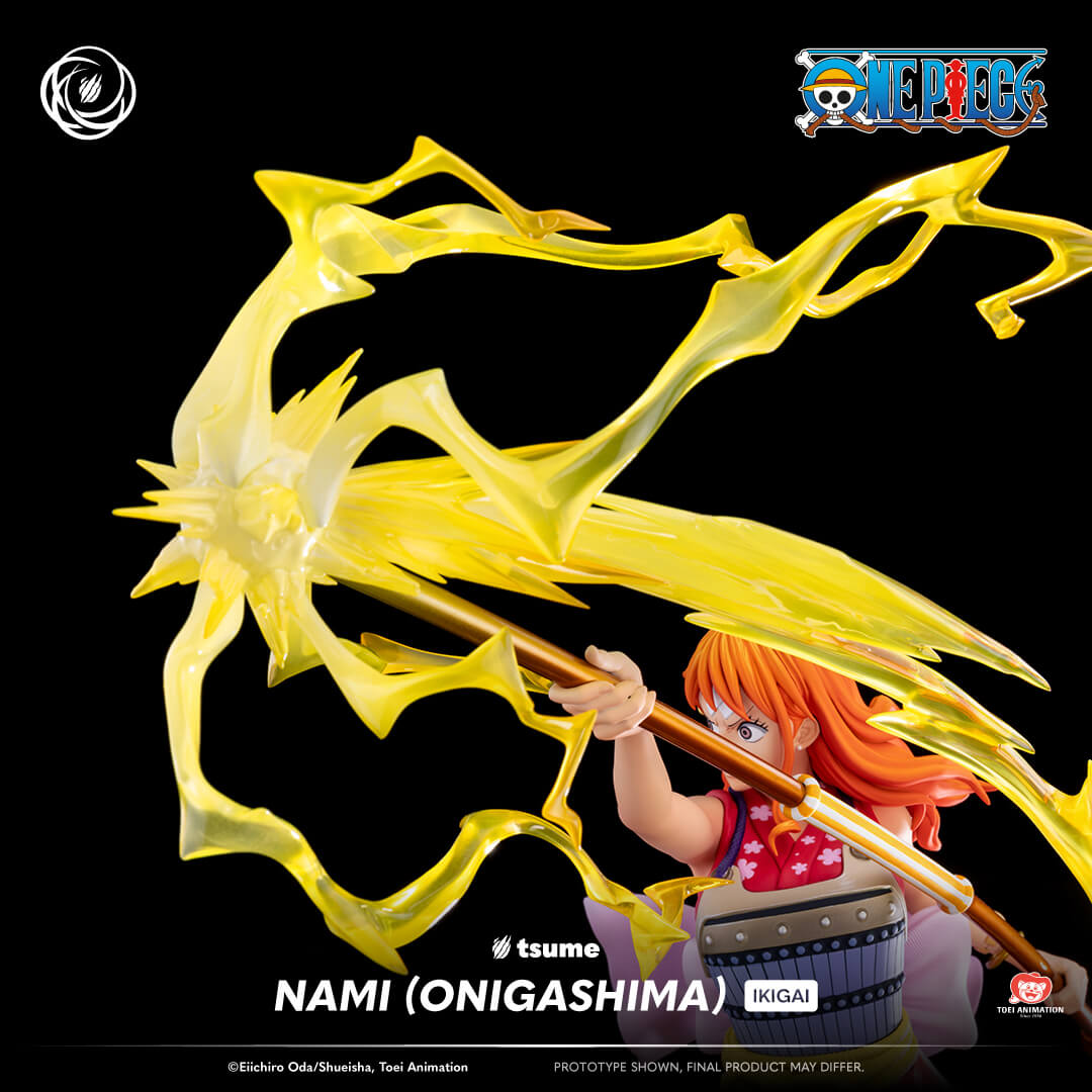 Statue Tsume Nami Onigashima Ikigai détails Zeus nuage électrique effets translucides résine 1/6