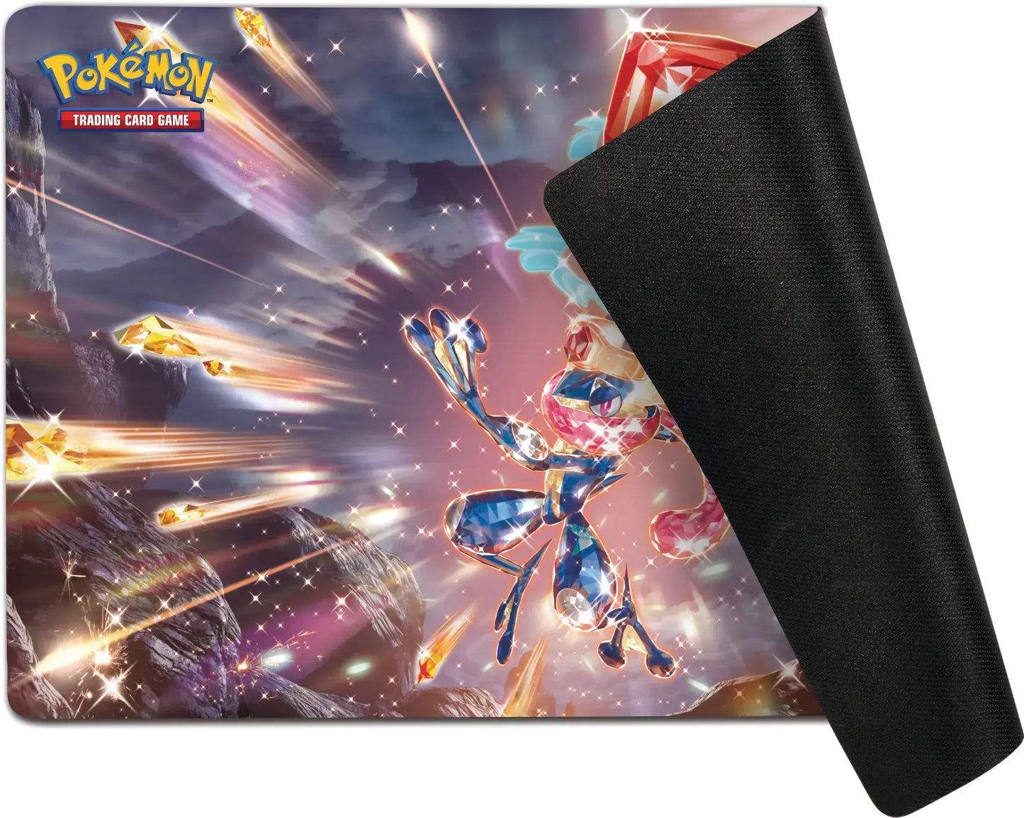 Tapis de jeu Pokémon Amphinobi-ex roulé inclus dans le coffret