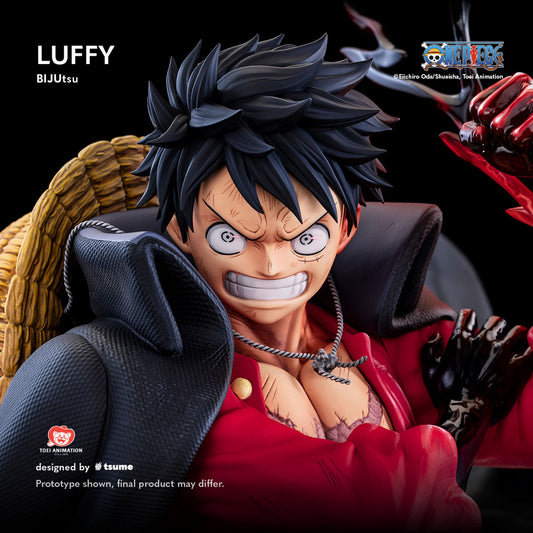 Statue Tsume Luffy Bijutsu gros plan visage expression déterminée sculpture premium 1/4