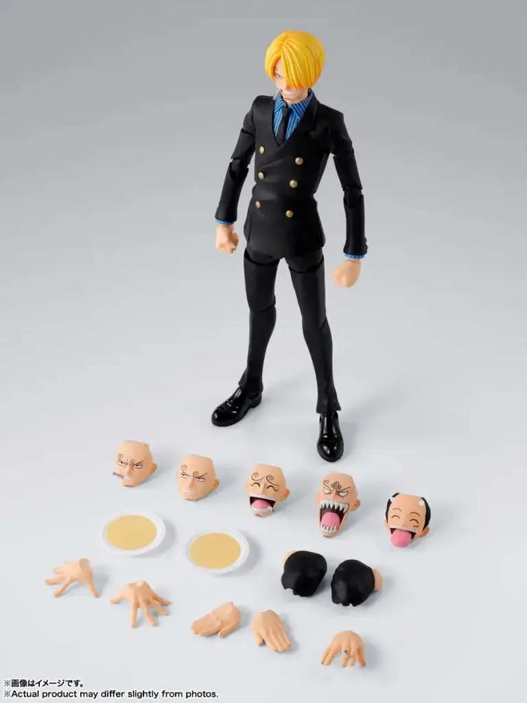 Accessoires figurine Sanji S.H.Figuarts One Piece – mains et visages interchangeables