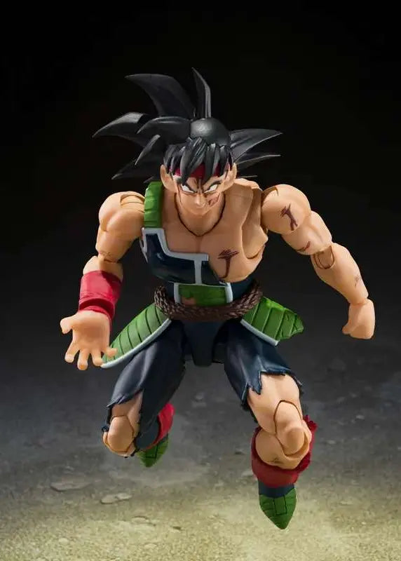 Détail figurine articulée Bardock S.H.Figuarts Dragon Ball Z avec accessoires