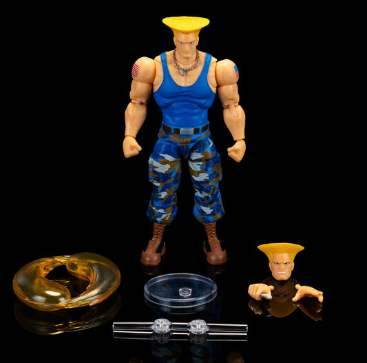 Figurine articulée Guile Street Fighter 2 variant Player 2 avec accessoires interchangeables