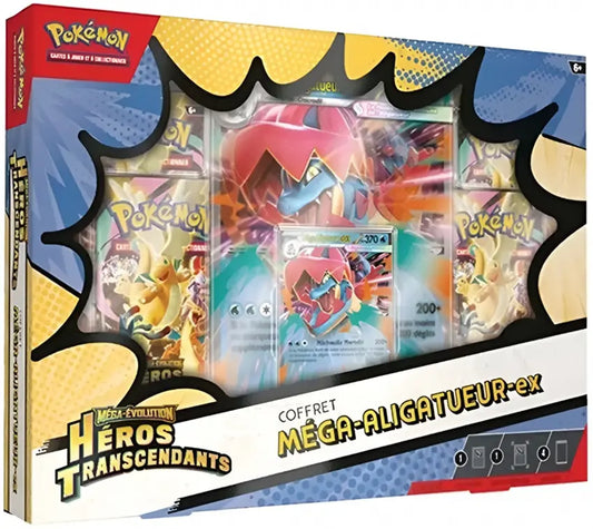Coffret Ex 4 Boosters Pokémon ME2.5 – Méga-Évolution Héros Transcendants Feraligatr ex - FR