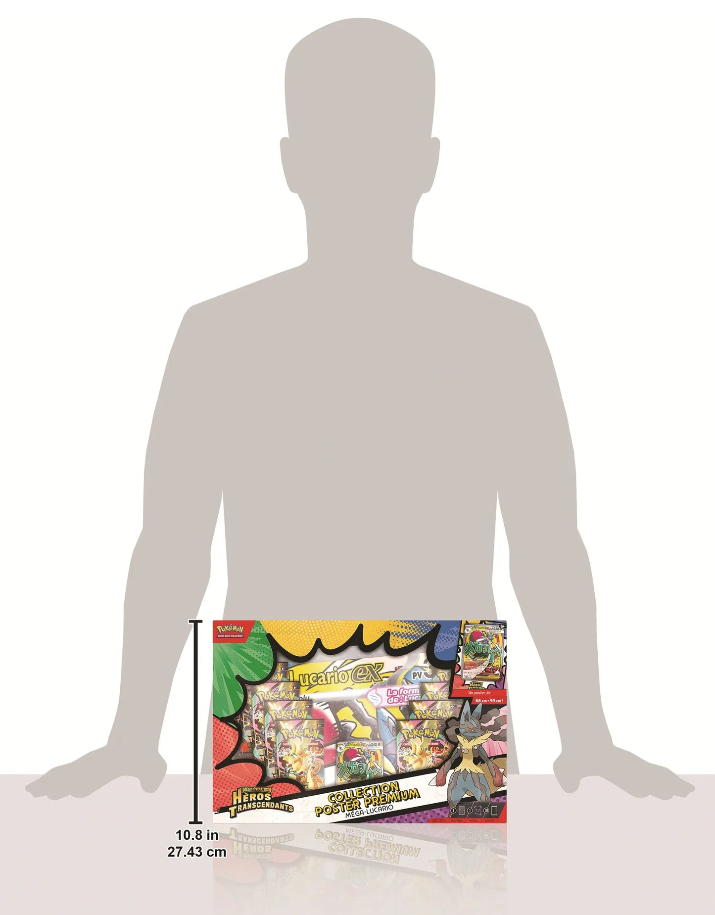 Taille réelle Collection Poster Premium Pokemon ME2.5 Méga-Lucario – coffret JCC Méga-Évolution FR