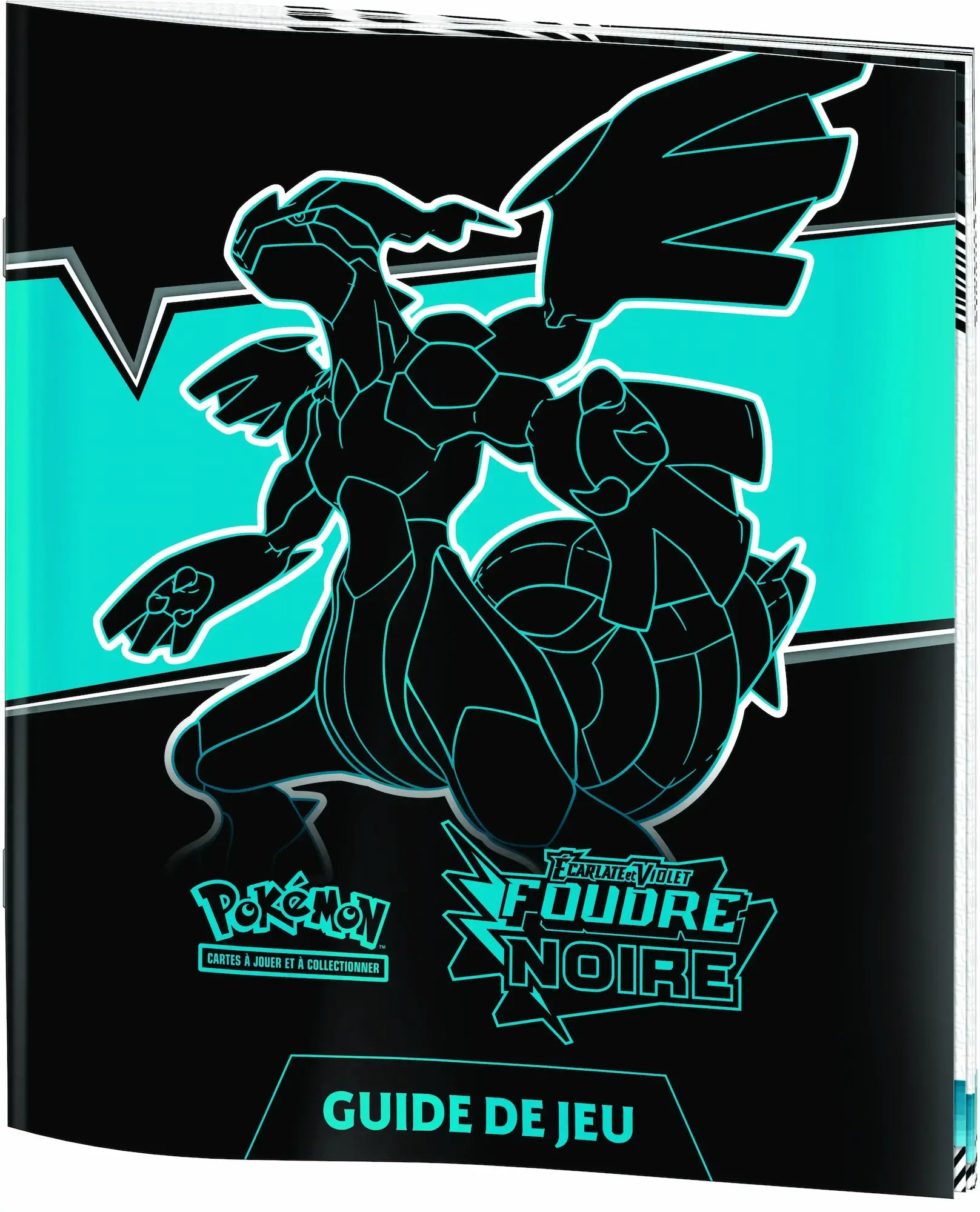 Couverture du guide du joueur inclus dans le coffret ETB Foudre Noire