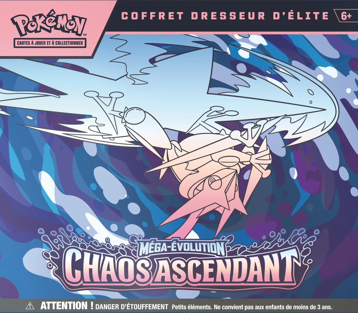 Boîte extérieure face (FR) Coffret Dresseur d'Élite Pokémon ME04 Méga-Évolution Chaos Ascendant – vue avant – version française