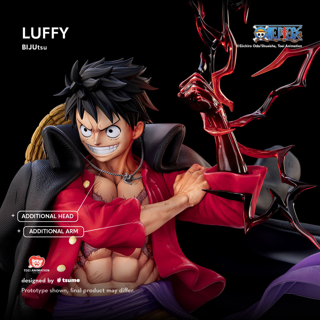 Statue Tsume Luffy Bijutsu vue 3/4 composition complète édition limitée 1/4