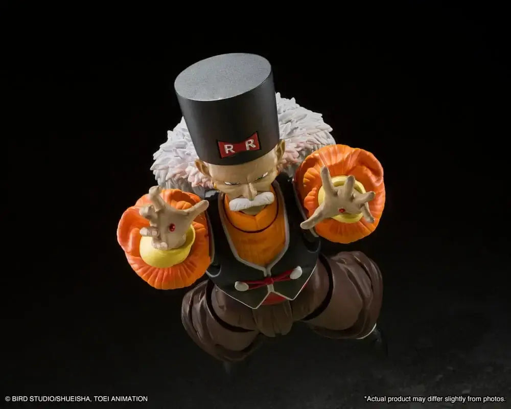 Figurine Android 20 Dr. Gero S.H.Figuarts Bandai - gros plan visage chapeau Dragon Ball Z