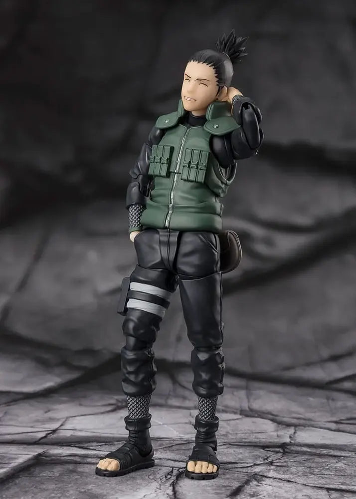 Figurine Shikamaru Nara Brilliant Strategist S.H.Figuarts Bandai - vue ensemble pose tactique Naruto Shippuden