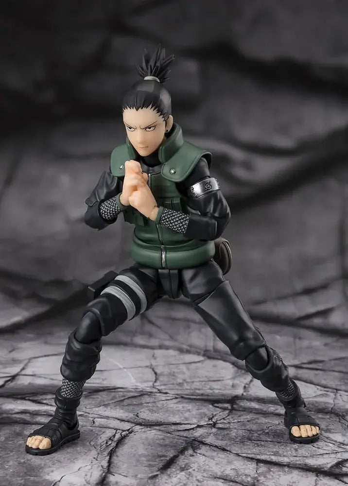 Figurine Shikamaru Nara Brilliant Strategist S.H.Figuarts Bandai - gros plan visage expression Naruto Shippuden