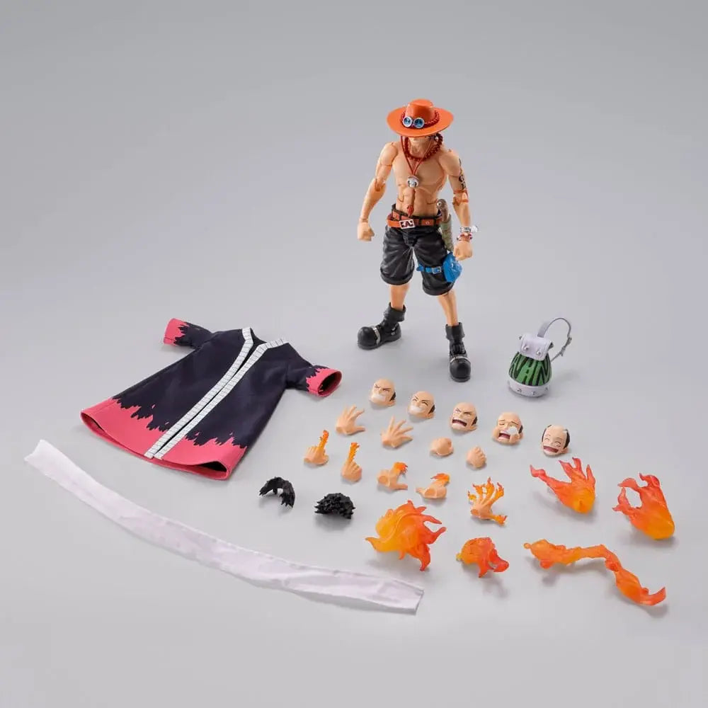 Figurine Portgas D. Ace Fire Fist S.H.Figuarts Bandai - vue détails accessoires One Piece