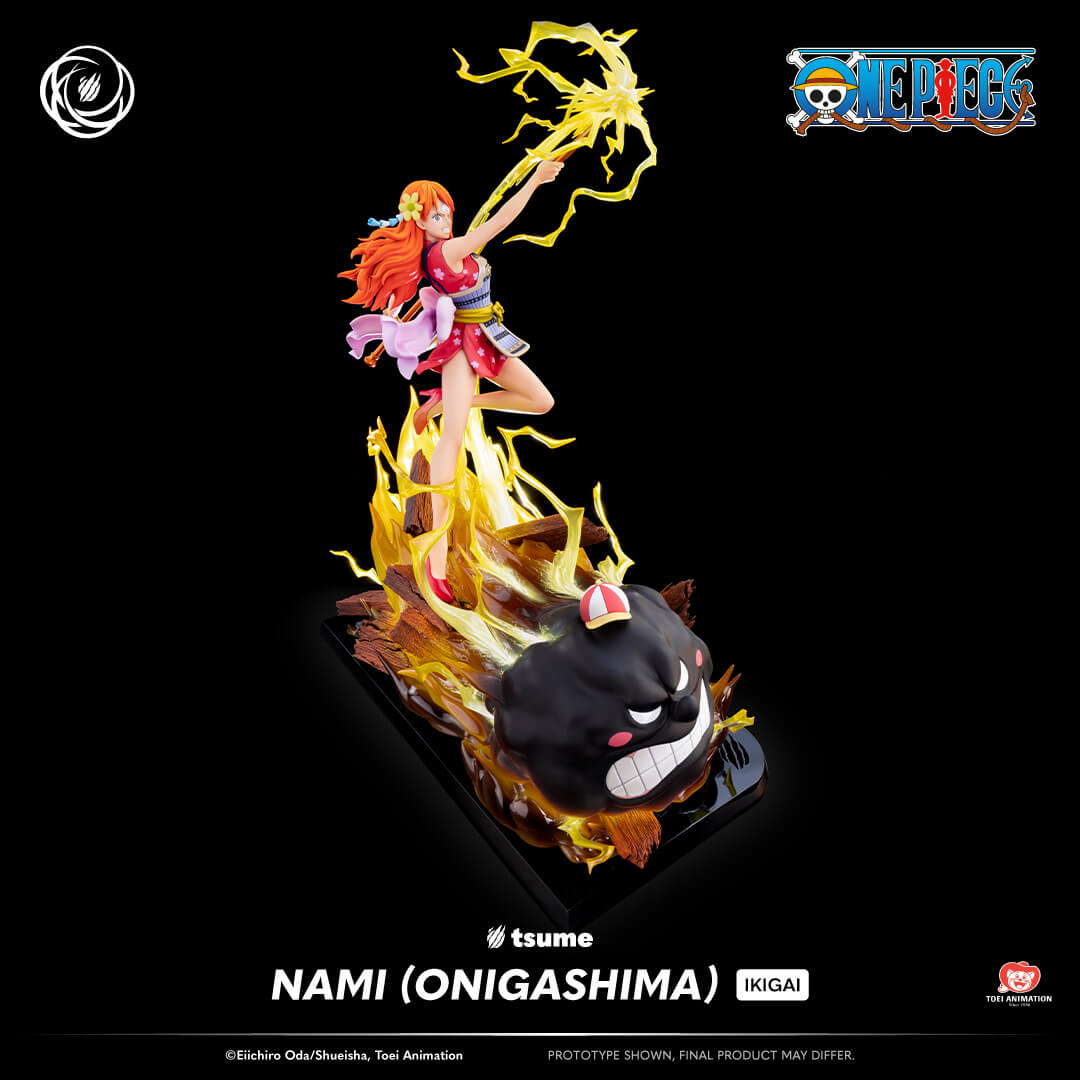 Statue Tsume Nami Onigashima Ikigai vue latérale droite pose dynamique ONE PIECE 1/6