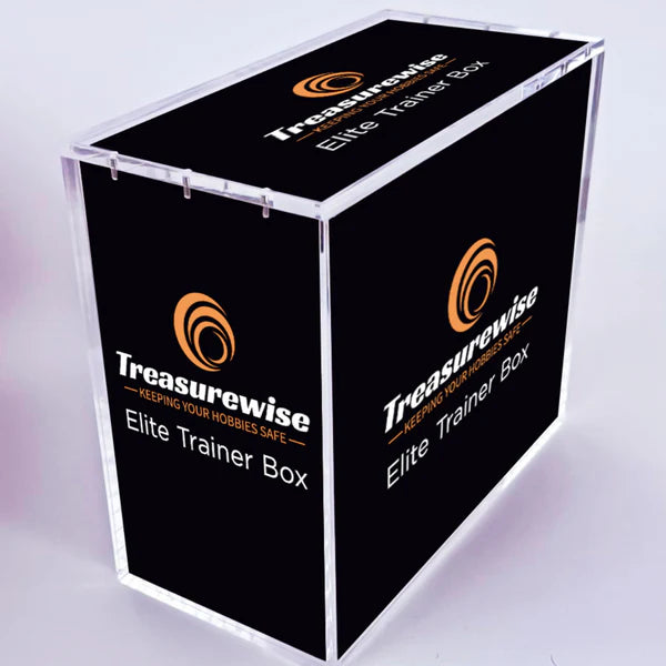 Protection acrylique TreasureWise pour ETB Pokemon - Emballage premium avec filtrage UV 99%