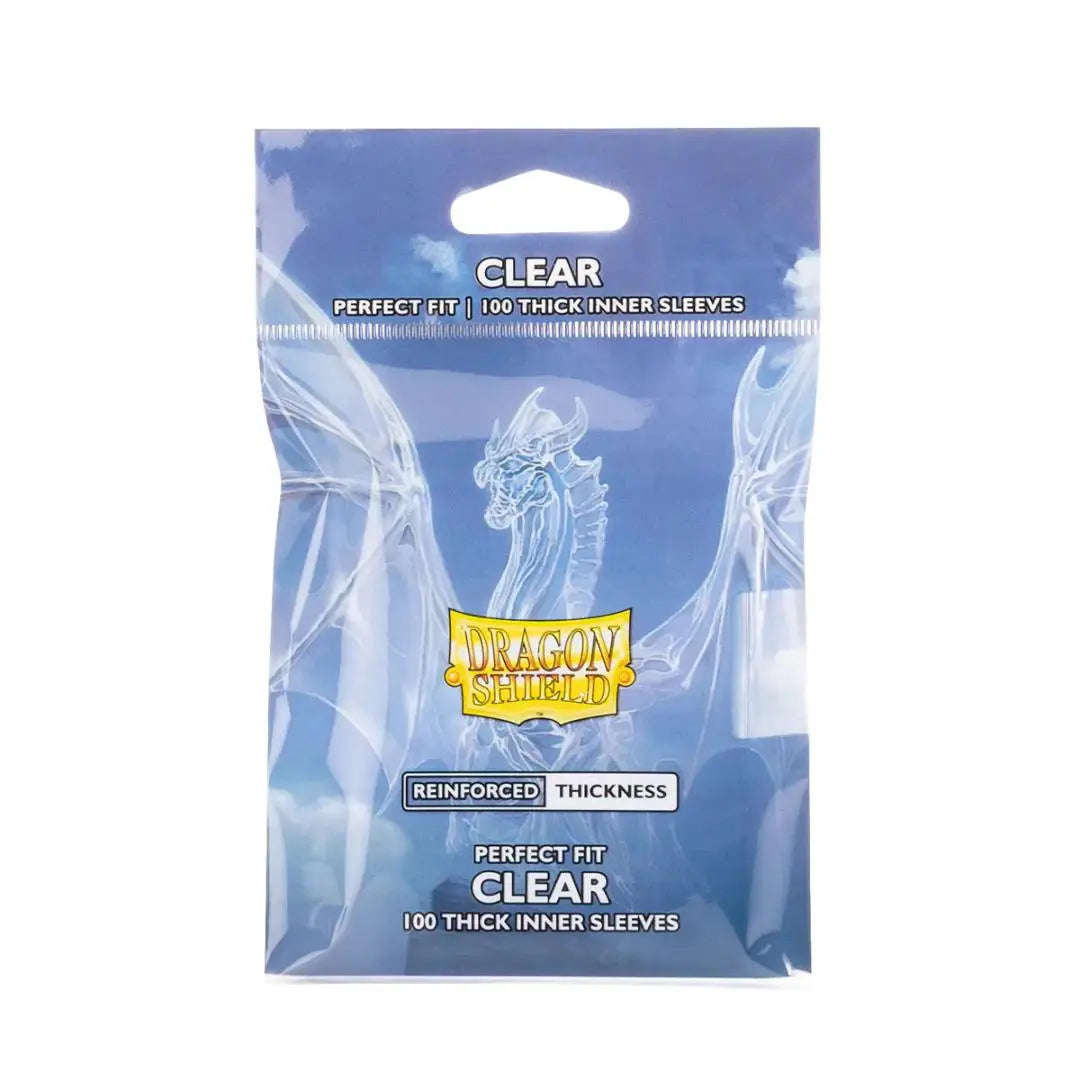 Dragon Shield Perfect Fit Clear – 100 inner sleeves épaisses transparentes pour double-sleevage TCG format standard