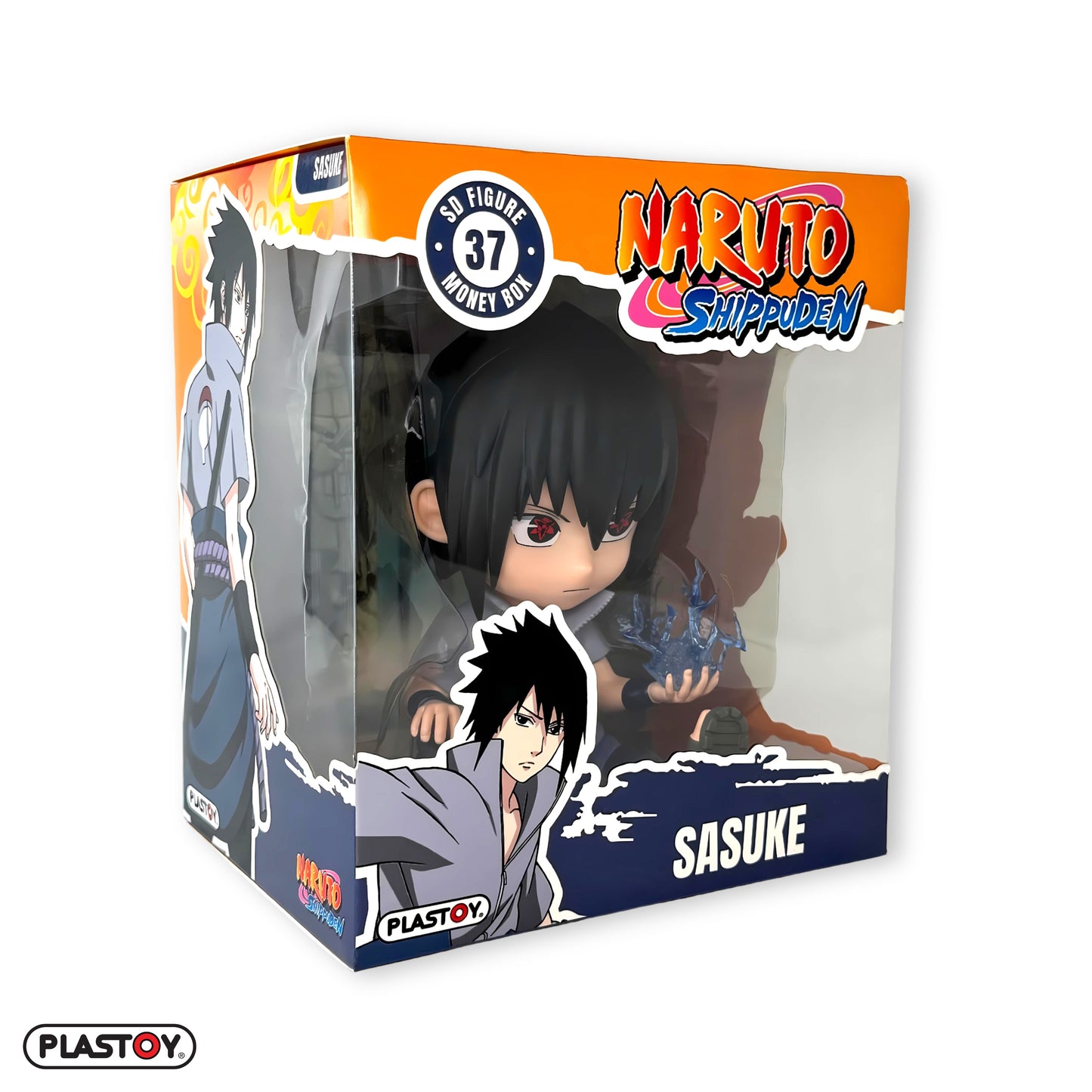 Tirelire Sasuke Uchiha avec packaging et boîte de présentation officielle Plastoy - Idéale pour offrir