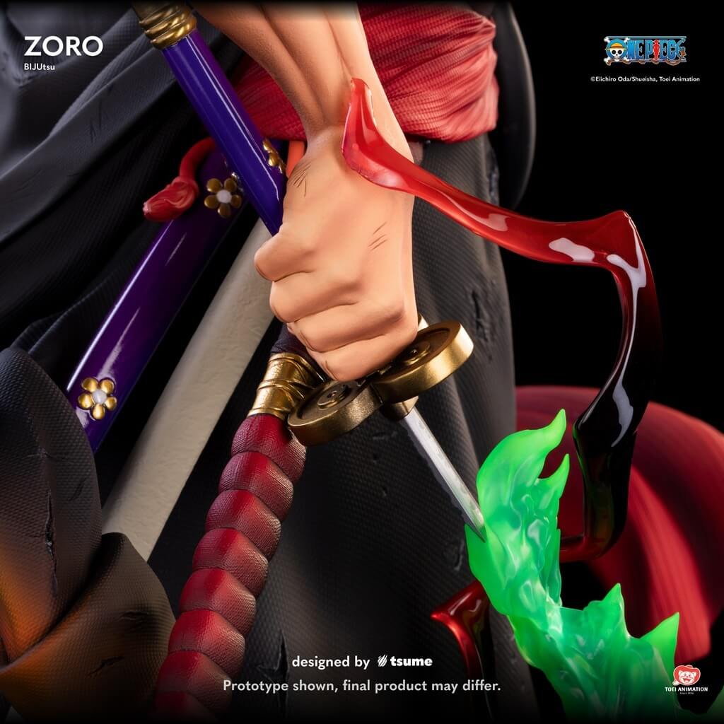 Statue Tsume Roronoa Zoro Bijutsu détails finitions peinture sculpture ONE PIECE résine 1/4