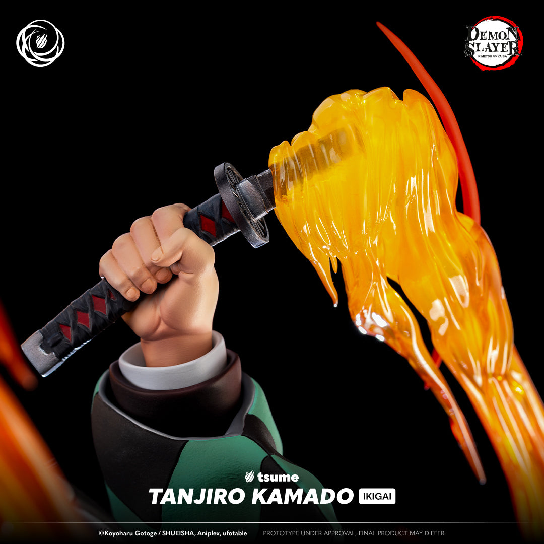 Statue Tsume Tanjiro Kamado Ikigai détails flammes Danse du Dieu du Feu accessoires 1/6 premium