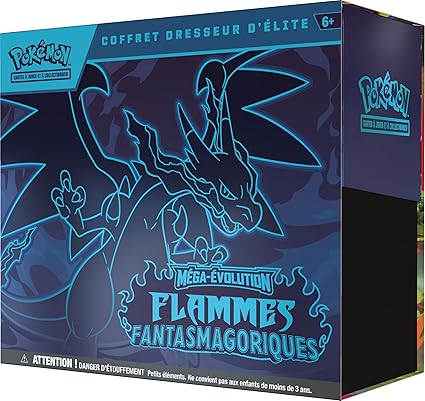 Elite Trainer Box Pokémon Méga-Evolution ME02 Dracaufeu Flammes Fantasmagoriques version française