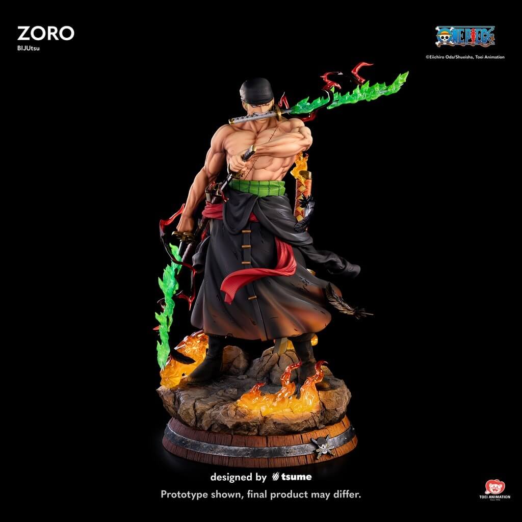  Statue Tsume Roronoa Zoro Bijutsu sabres Wado Ichimonji Sandai Kitetsu Shusui ONE PIECE résine 1/4 édition limitée