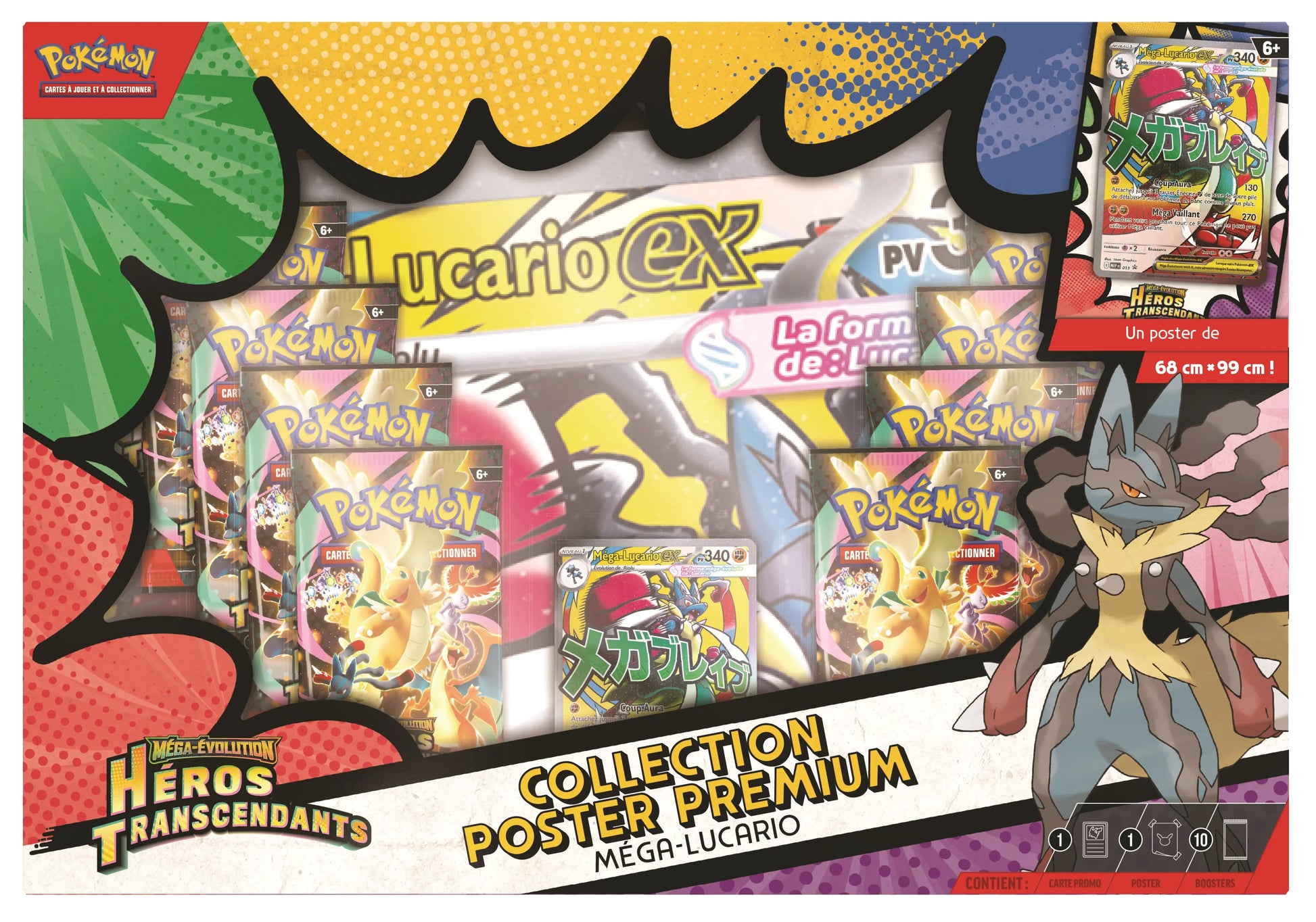Collection Poster Premium Pokemon Méga-Lucario-ex ME2.5 – boîte collector Méga-Évolution FR