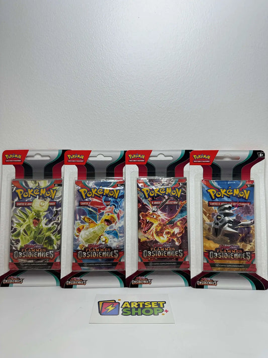Boosters Blister Pokémon Flammes Obsidiennes EV3 - Tyranocif Dracolosse Dracaufeu Vrombotor français