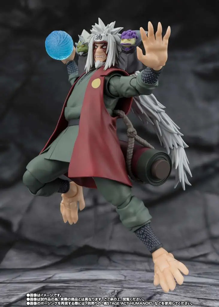 Figurine Jiraiya Sage Mode Hidden Leaf Heroic S.H.Figuarts Bandai - vue ensemble orbe Naruto Shippuden