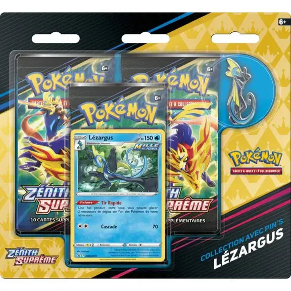 Tripack Pokémon Lézargus Zénith Suprême avec 3 boosters Épée et Bouclier en français