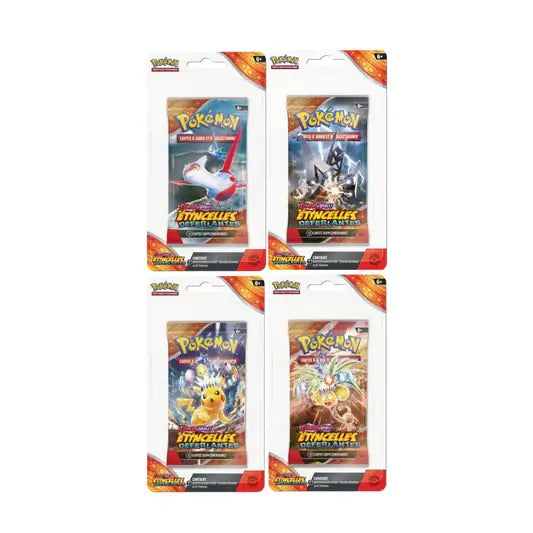 Vue ensemble Artset Boosters Blister EV8 Étincelles Déferlantes - Écarlate et Violet français