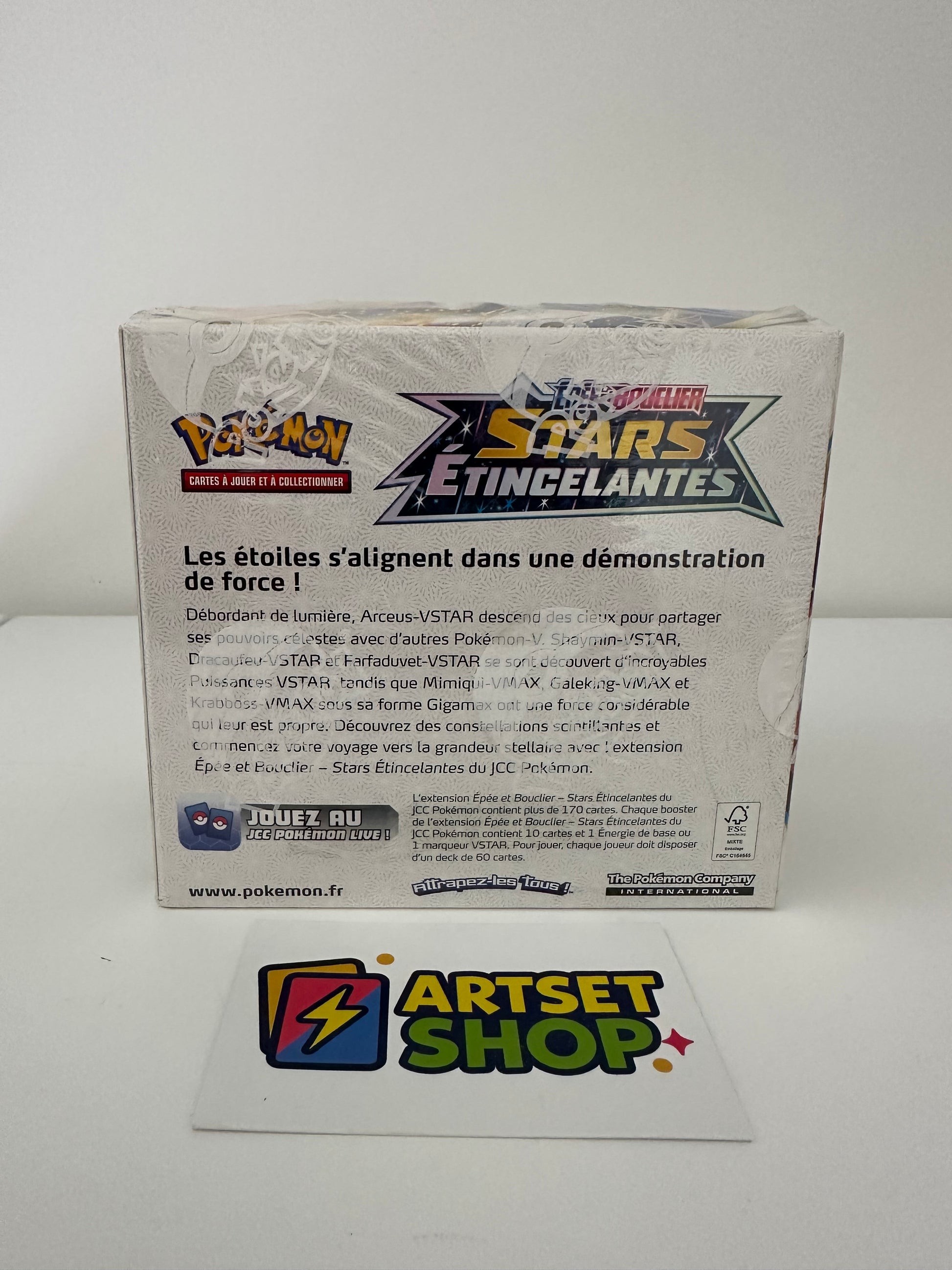 Display Pokémon Stars Étincelantes EB9 - Vue arrière avec détails du contenu